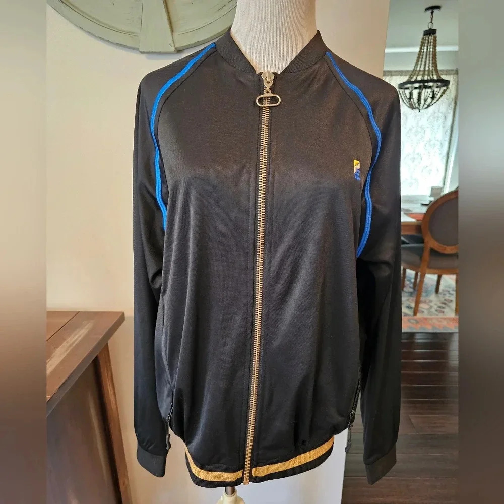 PE Nation Women's Full Zip Black Track Jacket Size XS/Small Vintage Zip Pockets